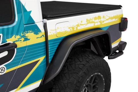 Bestop HighRock 4x4 Granite Series Fender Flares 4966401 Flares, 4x4, Series, Rear, Steel, Matte Black Powdercoated, Jeep, Pair
