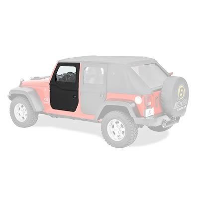 Bestop 2-Piece Soft Jeep Doors for 2007-2018 WRANGLER, 2018 WRANGLER JK - 5179835 Doors, 2-piece, Fabric, Black Diamond, Driver and Passenger Side, Front, Jeep, Pair