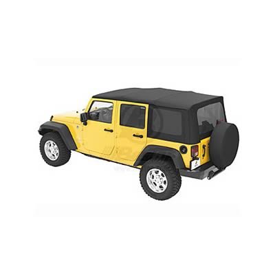 Bestop Sailcloth Replace-A-Tops 7913735 Soft Top, Replace-A-Top, Polymer Cloth, Black Diamond, Tinted Windows, Jeep, Each