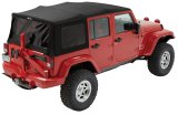 Bestop Supertop Squareback Soft Tops for 2007-2018 WRANGLER, 2018 WRANGLER JK - 5482317 Top, Squareback, Polymer Cloth, Black Twill, Tinted Windows, Jeep, Each thumbnail 2