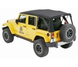 Bestop Supertop Squareback Soft Tops for 2007-2018 WRANGLER, 2018 WRANGLER JK - 5482317 Top, Squareback, Polymer Cloth, Black Twill, Tinted Windows, Jeep, Each thumbnail 3