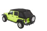 Bestop Trektop Glide Slantback Soft Tops for 2007-2018 WRANGLER, 2018 WRANGLER JK - 5492335 Top, Slantback, Complete Top Type, Polymer Cloth, Black Diamond, Tinted Windows, Jeep, Each thumbnail 2