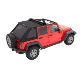 Bestop Trektop Slantback Soft Tops for 2007-2018 WRANGLER, 2018 WRANGLER JK - 5685335 Top, Slantback, Twill, Black Diamond, Tinted Windows, Jeep, Kit thumbnail 4