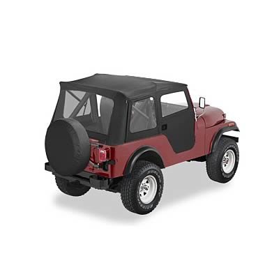 Bestop Supertop Classic Squareback Soft Tops for 1976-1983 CJ5 - 5159715 Top, Squareback, Polymer Cloth, Black Denim, Jeep, Each