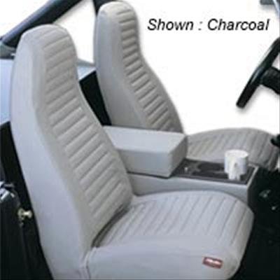 Bestop Seat Covers for 1965-1979 CJ5, 1976-1980 CJ7 - 2922515 Cover, Front Low-Back, Black Denim, Jeep, Pair