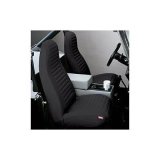 Bestop Seat Covers for 1965-1979 CJ5, 1976-1980 CJ7 - 2922515 Cover, Front Low-Back, Black Denim, Jeep, Pair thumbnail 2