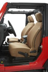 Bestop Seat Covers for 2007-2012 WRANGLER - 2928004 Covers, First Row, Bucket, 600-denier, Tan, Jeep, Pair thumbnail 1