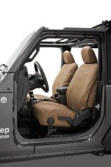 Bestop Seat Covers for 2018-2026 WRANGLER - 2929304 Covers, Rear, Tan, Jeep 2018-19 Wrangler Unlimted, JL 4-door, Fits Factory Rear Seats With Fold Down Armrest,, Pair thumbnail 2