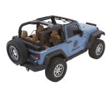 Bestop Trektop Glide Slantback Soft Tops for 2007-2017 WRANGLER, 2018 WRANGLER JK - 54422-17 Top, Slantback, Complete Top Type, Polymer Cloth, Black Twill, Tinted Windows, Jeep, 2-Door, Each thumbnail 1
