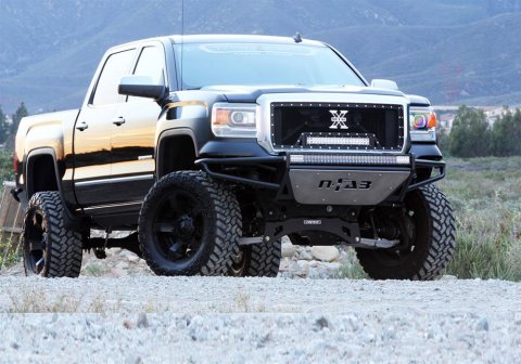 N-FAB Full Replacement R.S.P. Front Bumpers for 2014-2015 SILVERADO 1500 - C141LRSP Bumper, R.S.P., Front, Tube Style, Steel, Black Powdercoated, Chevy, Each thumbnail 1