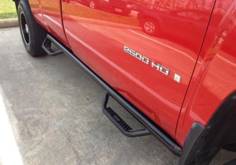 N-FAB Nerf Steps for 2009-2014 F-150 - F0994RC-4-TX Step Bars, Bars, Bed Access, Steel, Textured Black Powdercoated, 3 in. Diameter, Ford, Pair thumbnail 2