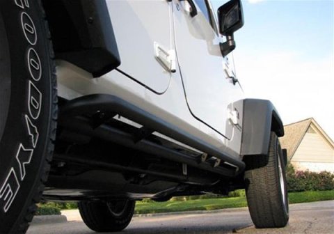 N-FAB RKR Rails for 2007-2017 WRANGLER, 2018 WRANGLER JK - J074RKR Rocker Guards, Rock Rails, Bolt-on, Steel, Black Textured Powdercoated, Jeep, Pair thumbnail 3
