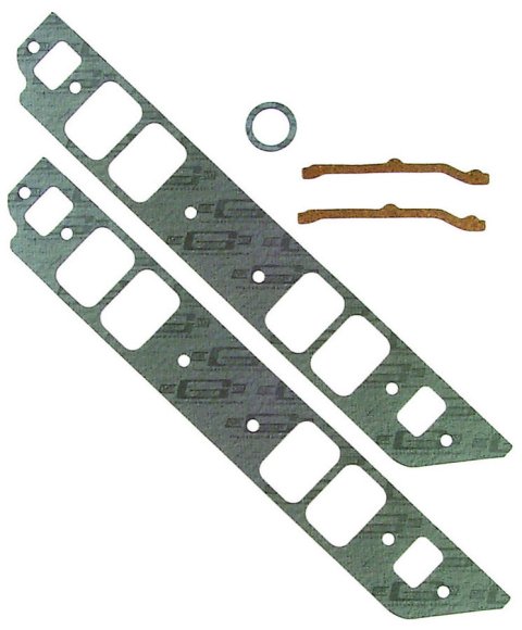 Mr. Gasket Standard Intake Sets 121 Gaskets, Intake, Composite, Rectangle Raised, 2.50 in. x 1.75 in. Port, .060 in. Thick, Chevy, 396-454, Set thumbnail 2