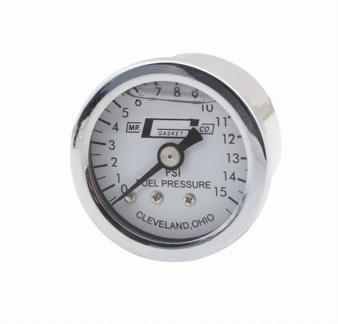 Mr. Gasket Fuel Pressure Gauges 1563 Gauge, Pressure, 0-15 psi, 1 1/2 in., Analog, Mechanical, White Face, Each thumbnail 2
