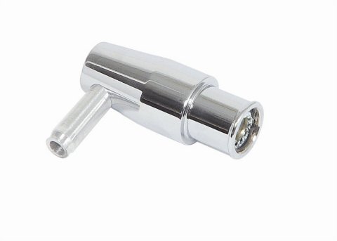 Mr. Gasket PCV Valves 9150G Valve, 90 Degree, Billet Aluminum, Polished, 1.22 in. O.D., 3/8 in. Hose Barb, Each thumbnail 2