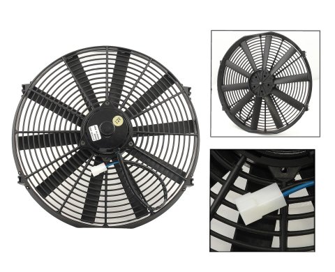 16 Inch 2,000 CFM Mr. Gasket Electric Cooling Fan 1988MRG Fan, Single, in. Diameter, Reversible, cfm, Black, Plastic, Each