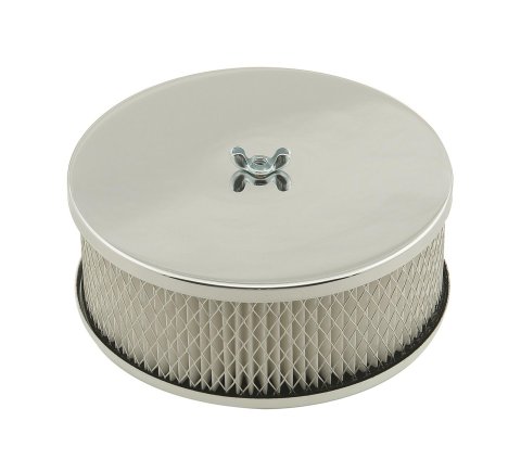 Mr. Gasket Easy-Flow Air Cleaners 1485 Filter Assembly, Easy Flow, 6 1/2 in. Diameter, Round, Steel, Zinc/Chrome, 2 7/16 in. Filter Height, Each thumbnail 1