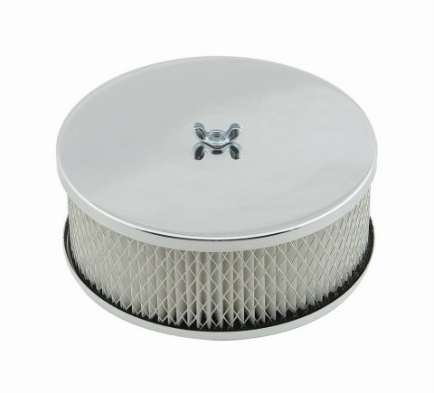 Mr. Gasket Easy-Flow Air Cleaners 1485 Filter Assembly, Easy Flow, 6 1/2 in. Diameter, Round, Steel, Zinc/Chrome, 2 7/16 in. Filter Height, Each thumbnail 2