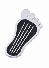 Mr. Gasket Deluxe Custom Pedal Pads 9645 Pad, Gas, Aluminum, Chrome/Black, Automatic, Manual Transmission, Universal, Each thumbnail 2