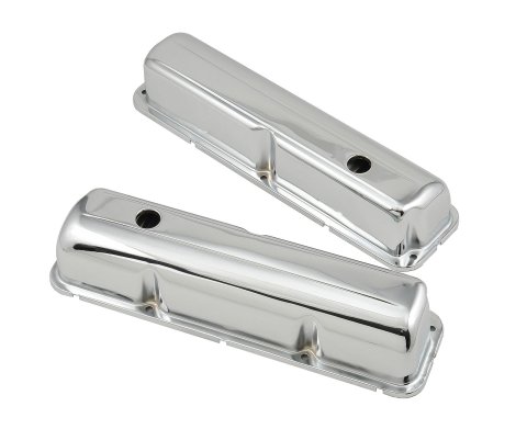 Mr. Gasket Chrome Valve Covers 9412 Covers, Stock Height, Steel, Chrome, Plain, Ford, Big Block FE, Pair