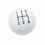 Mr. Gasket Shift Knobs 9619 Shifter Knob, Composite, Round, White, Manual 5-Speed Logo, 3/8 in.-16 Thread, Each thumbnail 2