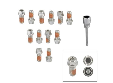 Mr. Gasket HEADLOCK Locking Header Bolts 2230G Fasteners, Bolts, 3/8 in.-16 Thread, Internal Allen/Hex Head, Stainless Steel, Chevy, Set of 12 thumbnail 1