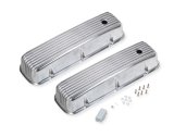 Mr. Gasket Cast Aluminum Valve Covers 6859G Covers, Perimeter Bolt Mounting, Aluminum, Polished, Finned Top, Chevy, Big Block, Pair thumbnail 1