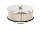 Mr. Gasket Easy-Flow Air Cleaners 1490 Filter Assembly, Easy Flow, 6 1/2 in. Diameter, Round, Steel, Chrome, 2 7/16 in. Filter Height, Each thumbnail 1