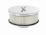 Mr. Gasket Easy-Flow Air Cleaners 1490 Filter Assembly, Easy Flow, 6 1/2 in. Diameter, Round, Steel, Chrome, 2 7/16 in. Filter Height, Each thumbnail 2
