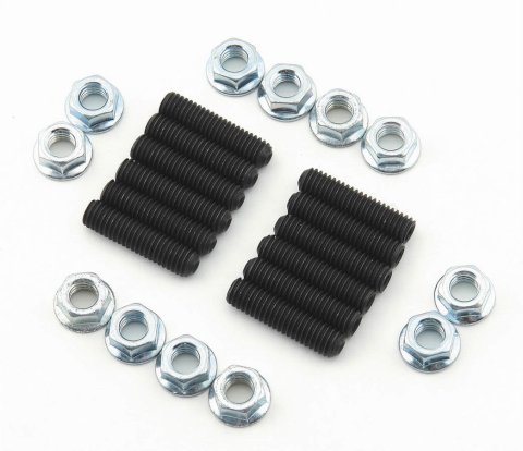 Mr. Gasket Header Studs 6312 Fasteners, Studs, Hex Head, Steel, Black Oxide, Chevy, Chrysler, Pontiac, Set of 12 thumbnail 2
