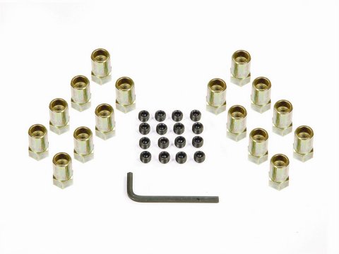 Mr. Gasket Gold Rocker Arm Nuts 920G Nuts, Stamped Steel Rockers, 3/8 in.-24 Thread, .603 in. Outside Diameter, Set of 16 thumbnail 2