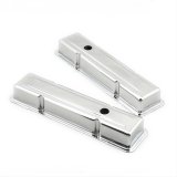 Mr. Gasket Chrome Valve Covers 9800 Covers, Stock Height, Steel, Chrome, Plain, Chevy, Small Block, Pair thumbnail 2