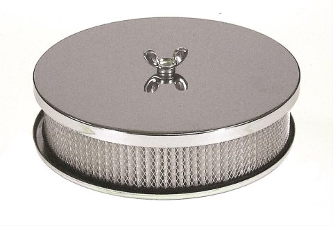 Mr. Gasket Easy-Flow Air Cleaners 1491 Filter Assembly, Easy Flow, 6 1/2 in. Diameter, Round, Steel, Zinc/Chrome, 2 in. Filter Height, Each