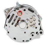 Mr. Gasket Alternators 51203CG Alternators, Remanufactured, GM 10SI/10DN/12SI Case, 12 V, 140 amps, Chrome, V-belt Pulley, Buick, Cadillac, Chevy, GMC, Jeep, Olds, Pontiac, Each thumbnail 1