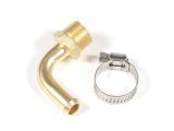 Mr. Gasket Low-Loss Fuel Fittings 2966 Fitting, Adapter, NPT to Hose Barb, 90 Degree, Brass, Natural, 3/8 in. NPT, 3/8 in. Hose Barb, Each thumbnail 1