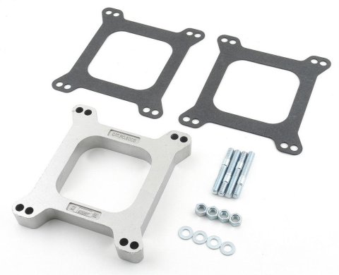 Mr. Gasket 1 Inch Carburetor Spacer 6005 Spacer, Aluminum, in. Thick, Open, Square Bore, Gasket, Mounting Hardware, Each thumbnail 3