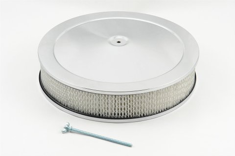 Mr. Gasket Easy-Flow Air Cleaners 9790 Cleaner Assembly, Competition Chrome, 14" Diameter x 3" H, 5 1/8" Flange thumbnail 1