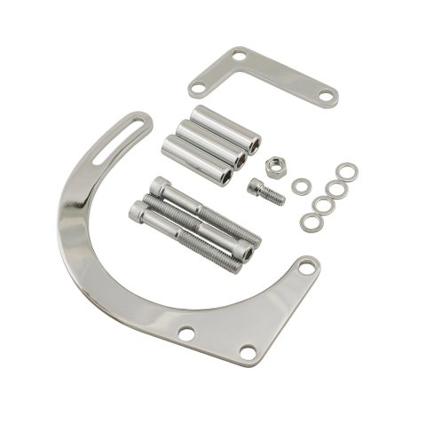 Mr. Gasket Alternator Brackets 5179 Bracket, Steel, Chrome, Front Cover Mount, Short Water Pump, Chevy Small Block, Kit