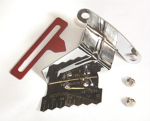 Mr. Gasket Timing Tabs 4598 Pointer, Steel, Chrome/Red, 8 in. Balancer, Chevy, Small Block, Each thumbnail 1