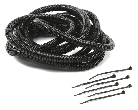 Mr. Gasket Flexible Tubing and Tie Strap Kits 4505 Convoluted Tubing, Flex Wire Cover/Tie, 0.375 in. x 8 ft., Black, Kit
