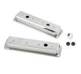 Mr. Gasket Chrome Valve Covers 9415 Covers, Stock Height, Steel, Chrome, Plain, Centerbolt, Chevy, Small Block, Pair thumbnail 1