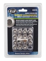 Mr. Gasket HEADLOCK Locking Header Bolts 2231G Fasteners, Bolts, Internal Allen/Hex Head, Stainless Steel, Chevy, Ford, Set of 16 thumbnail 2