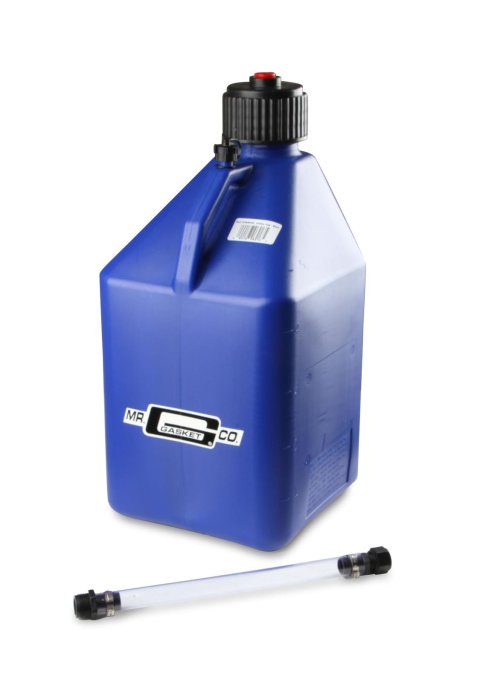 5 Gallons Mr. Gasket Utility Jug 36952G Jug, Gallon, Square, Plastic, Blue, Each thumbnail 1