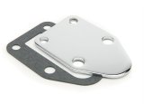Mr. Gasket Chrome Fuel Pump Block-Off Plates 1515 Plate, Steel, Plated, Chevy, Small Block, Each thumbnail 1