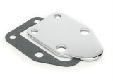 Mr. Gasket Chrome Fuel Pump Block-Off Plates 1515 Plate, Steel, Plated, Chevy, Small Block, Each thumbnail 2