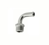 Mr. Gasket Low-Loss Fuel Fittings 2970G Fitting, Adapter, NPT to Hose Barb, 90 Degree, Brass, Natural, 3/8 in. NPT, 3/8 in. Hose Barb, Each thumbnail 2
