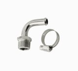 Mr. Gasket Low-Loss Fuel Fittings 2970G Fitting, Adapter, NPT to Hose Barb, 90 Degree, Brass, Natural, 3/8 in. NPT, 3/8 in. Hose Barb, Each thumbnail 3