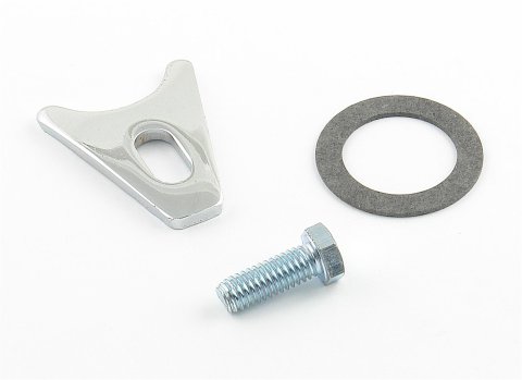 Mr. Gasket Distributor Hold-Down Clamps 1009MRG Clamp, Steel, Chrome, Bolt Mount, Chevy, Small/Big Block, Each