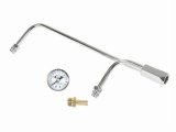 Mr. Gasket Chrome Gas Lines 1558 Fuel Line, Chrome, Dual Feed, 8.656 in. Center to Center, 3/8 in. Hose Barb Inlet, 0-15 psi Gauge, Holley, Each thumbnail 2