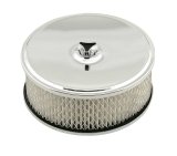 Mr. Gasket Deep-Dish Air Cleaners 4346 Filter Assembly, Deep-Dish, 6 1/2 in. Diameter, Round, Steel, Zinc/Chrome, 2 7/16 in. Filter Height, Each thumbnail 1